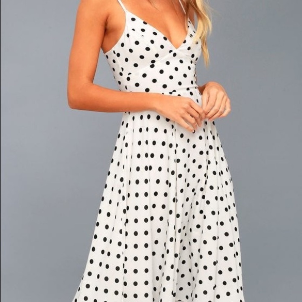 Lulus Polka Dot Midi Dress - Small
